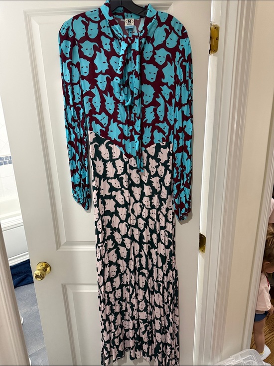 Missoni Dresses & Skirts - Missoni Face Print Tie-Neck Maxi Dress in Teal and Pink